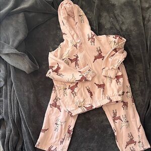 H&M Pink Reindeer Kids Pajama Set